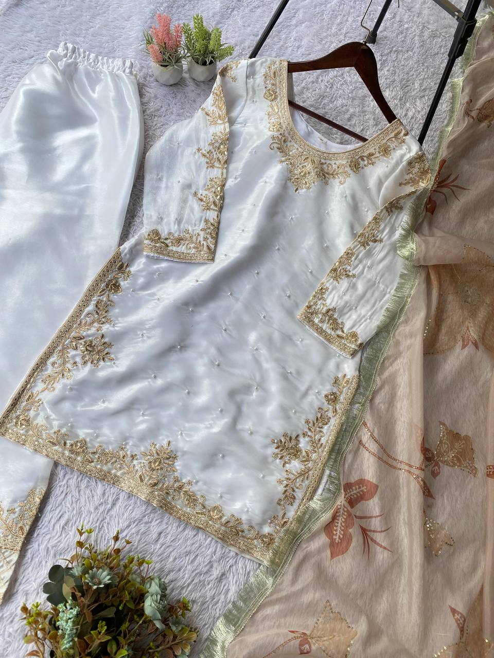 The Ivory Celestial Botanical Gharara